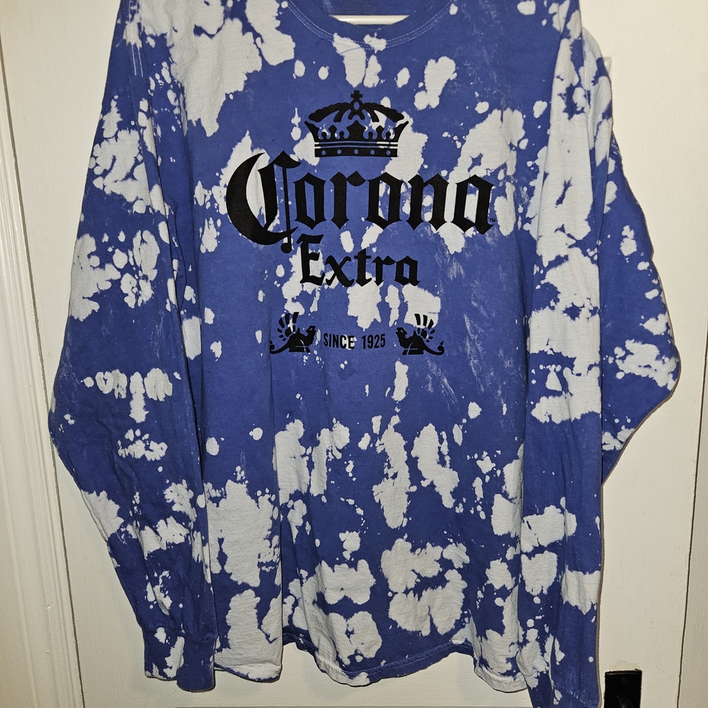Corona Blue and White Tie-Dye Shirt